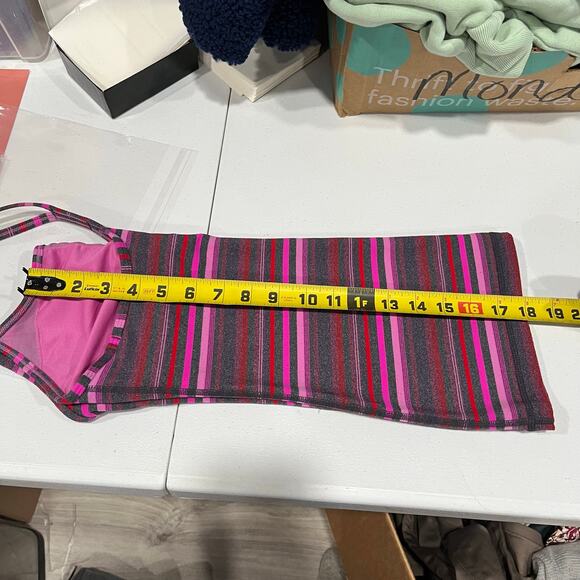 Lululemon Power Y Tank Elevation Space Dye Paris Pink Coal Stripe Size Women’s 6 - Picture 6 of 6
